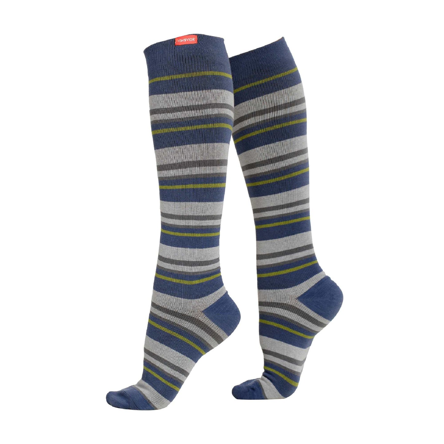 1 Pack Wide Calf Cotton Graduated Compression Socks | 15-20 mmHg