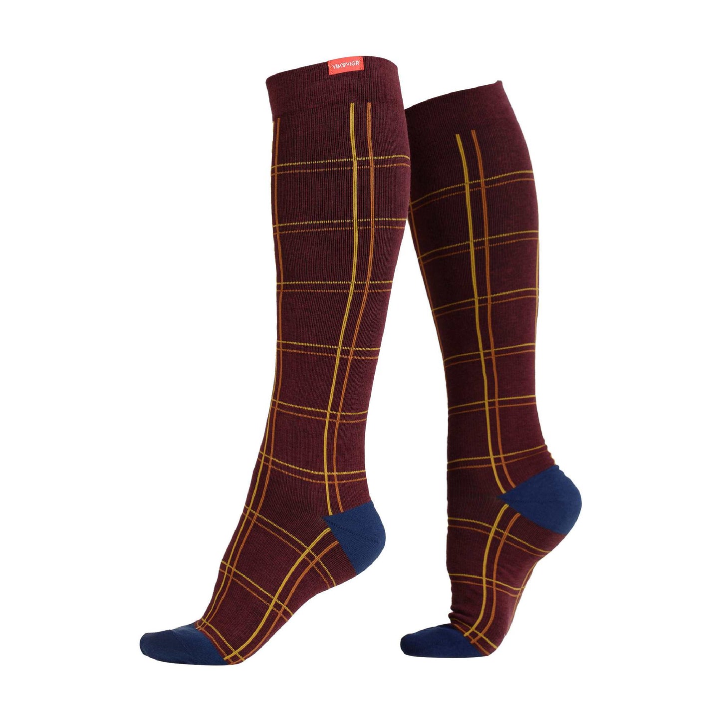 1 Pack Wide Calf Cotton Graduated Compression Socks | 15-20 mmHg