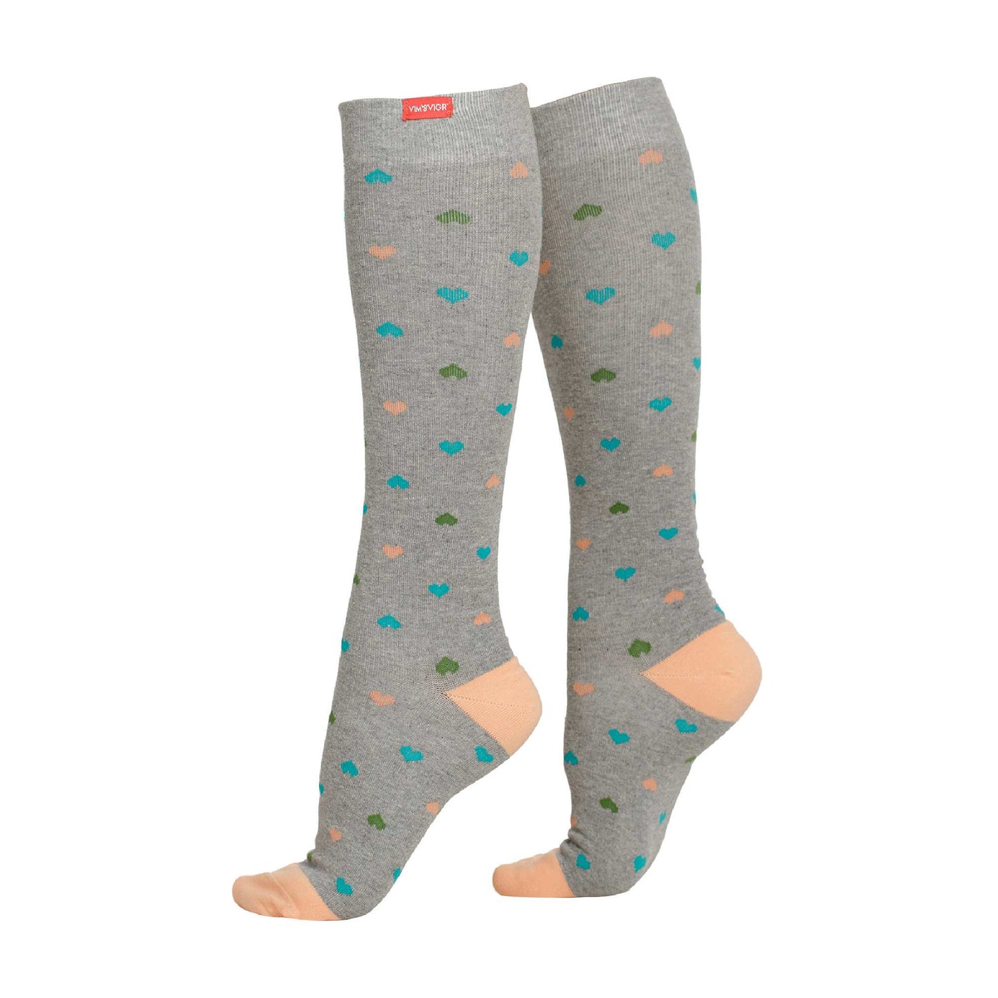 1 Pack Wide Calf Cotton Graduated Compression Socks | 15-20 mmHg