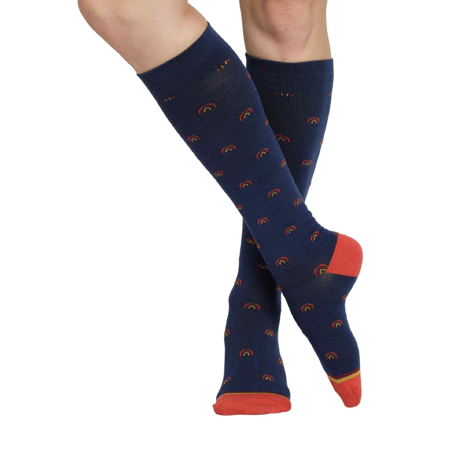 1 Pack Wide Calf Cotton Graduated Compression Socks | 15-20 mmHg