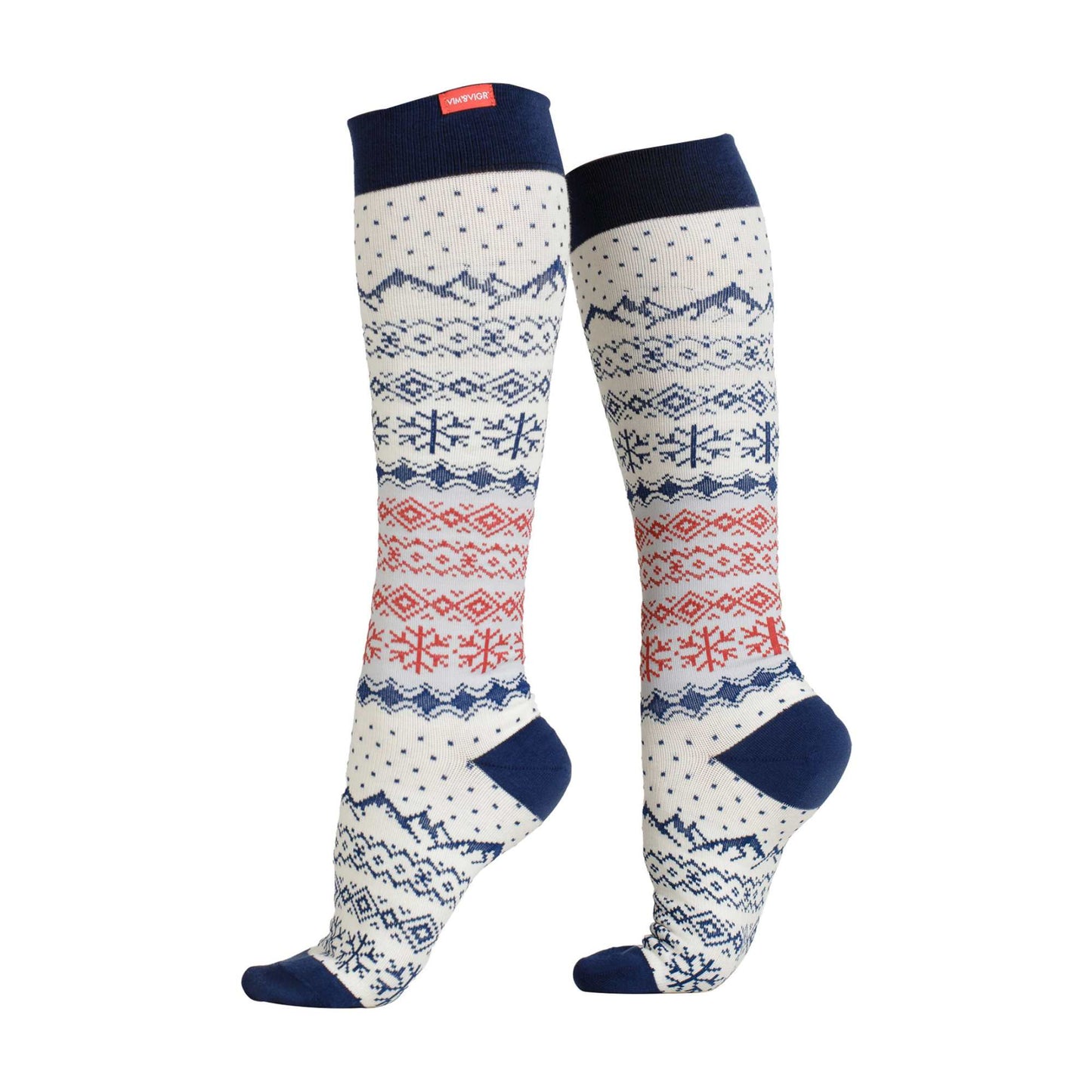 1 Pack Wide Calf Cotton Graduated Compression Socks | 15-20 mmHg