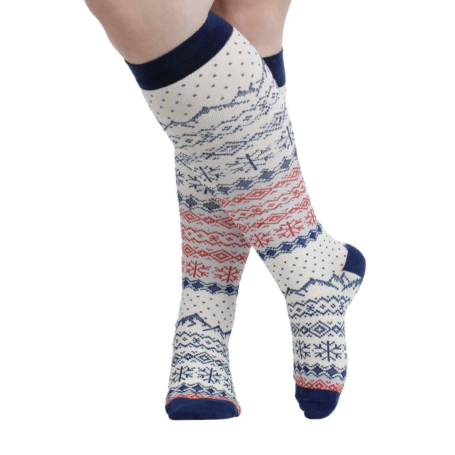 1 Pack Wide Calf Cotton Graduated Compression Socks | 15-20 mmHg