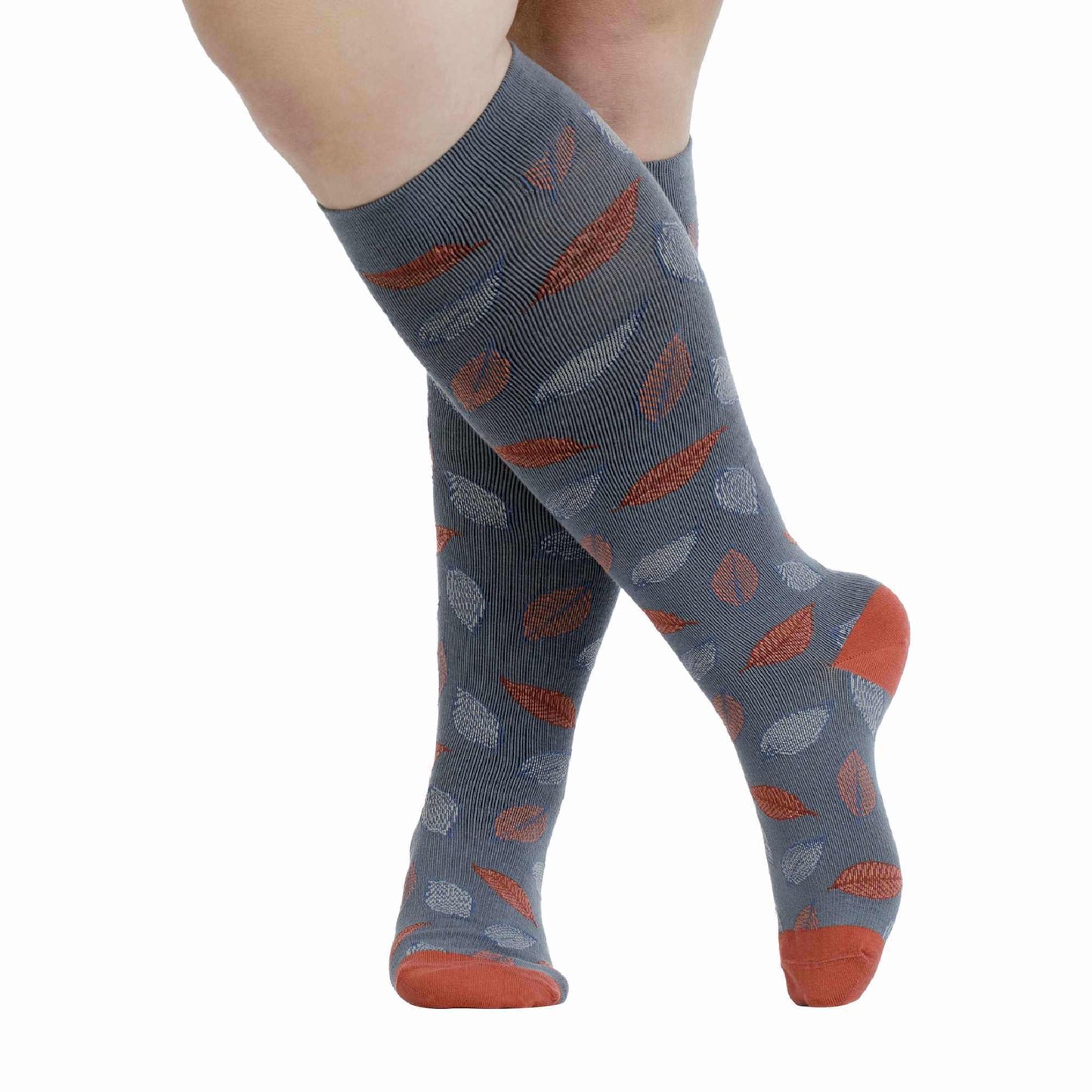 1 Pack Wide Calf Cotton Graduated Compression Socks | 15-20 mmHg