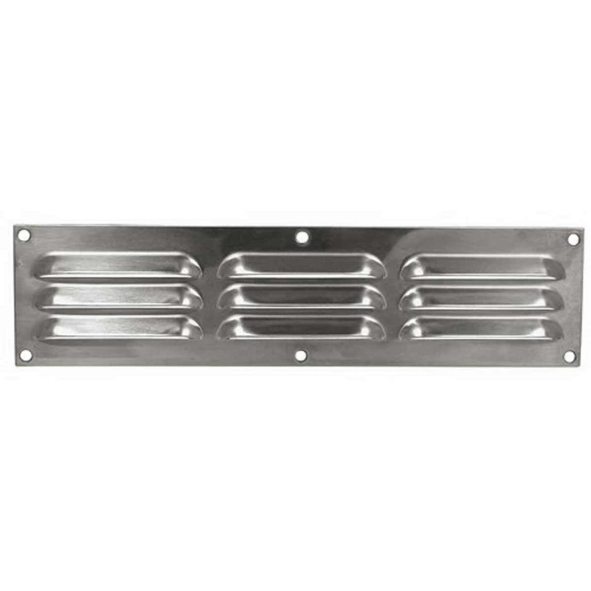 Hooded Louvre Vent Polished Stainless Steel (12" x 3") V80187PSS