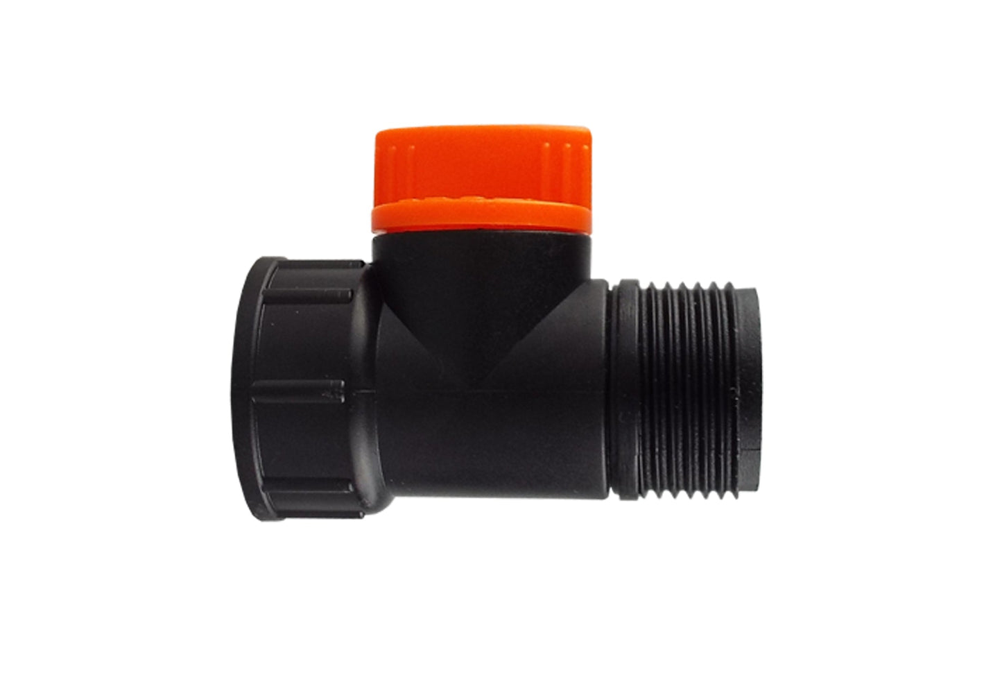 Tap Adapter with Valve 3/4in BSPM-F Black Orange for Drip Irrigation Fitting