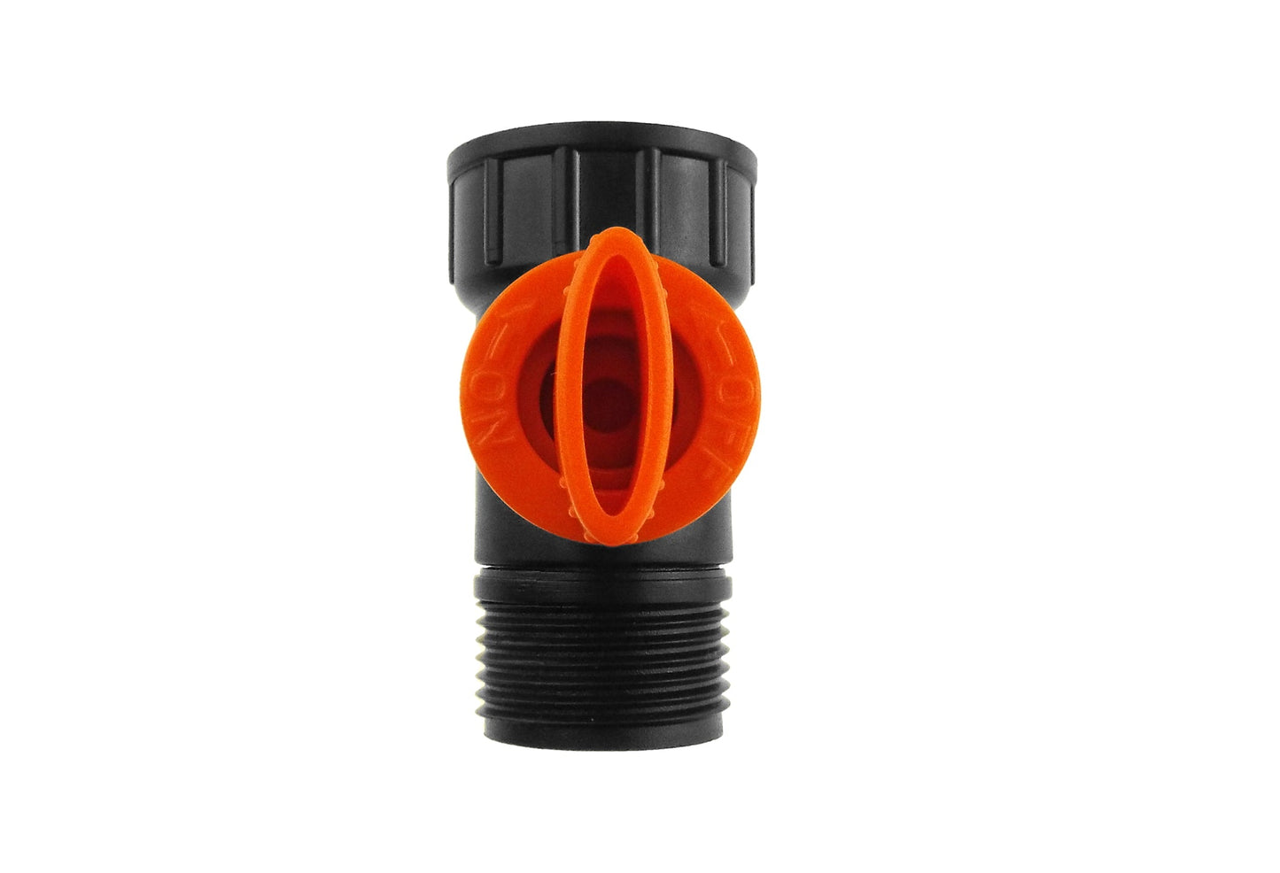 Tap Adapter with Valve 3/4in BSPM-F Black Orange for Drip Irrigation Fitting