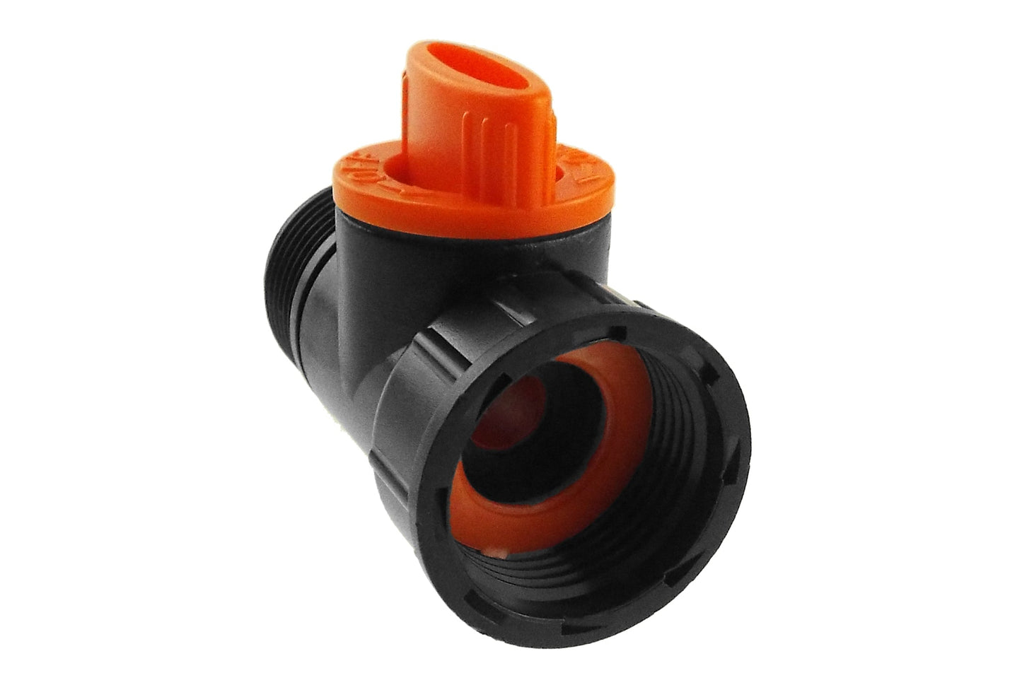 Tap Adapter with Valve 3/4in BSPM-F Black Orange for Drip Irrigation Fitting
