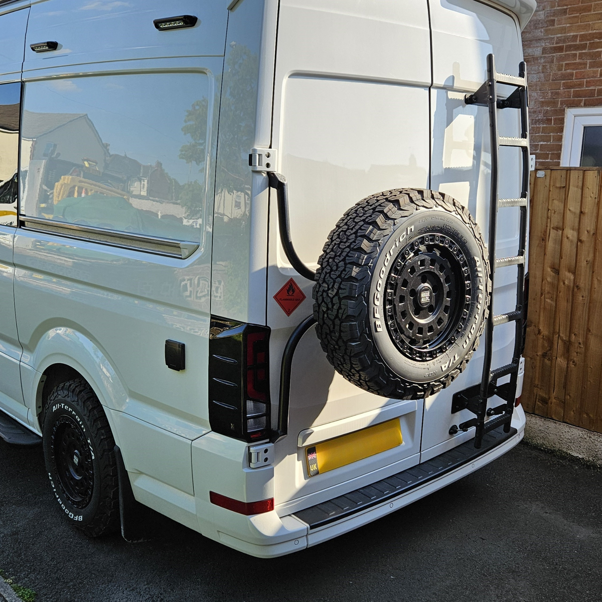 For VW Crafter Rear Light Guards Gloss Black (2018-2025) | Tail Light Protectors | Van-X