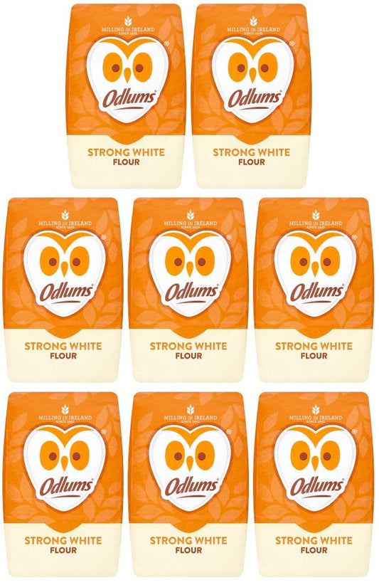 8 x Odlums Strong White Flour 2Kg