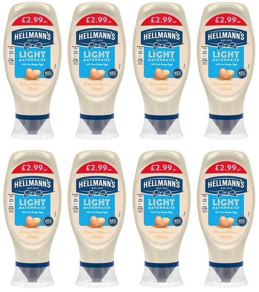 8 x Hellmann's  Mayonnaise Light 430 Ml
