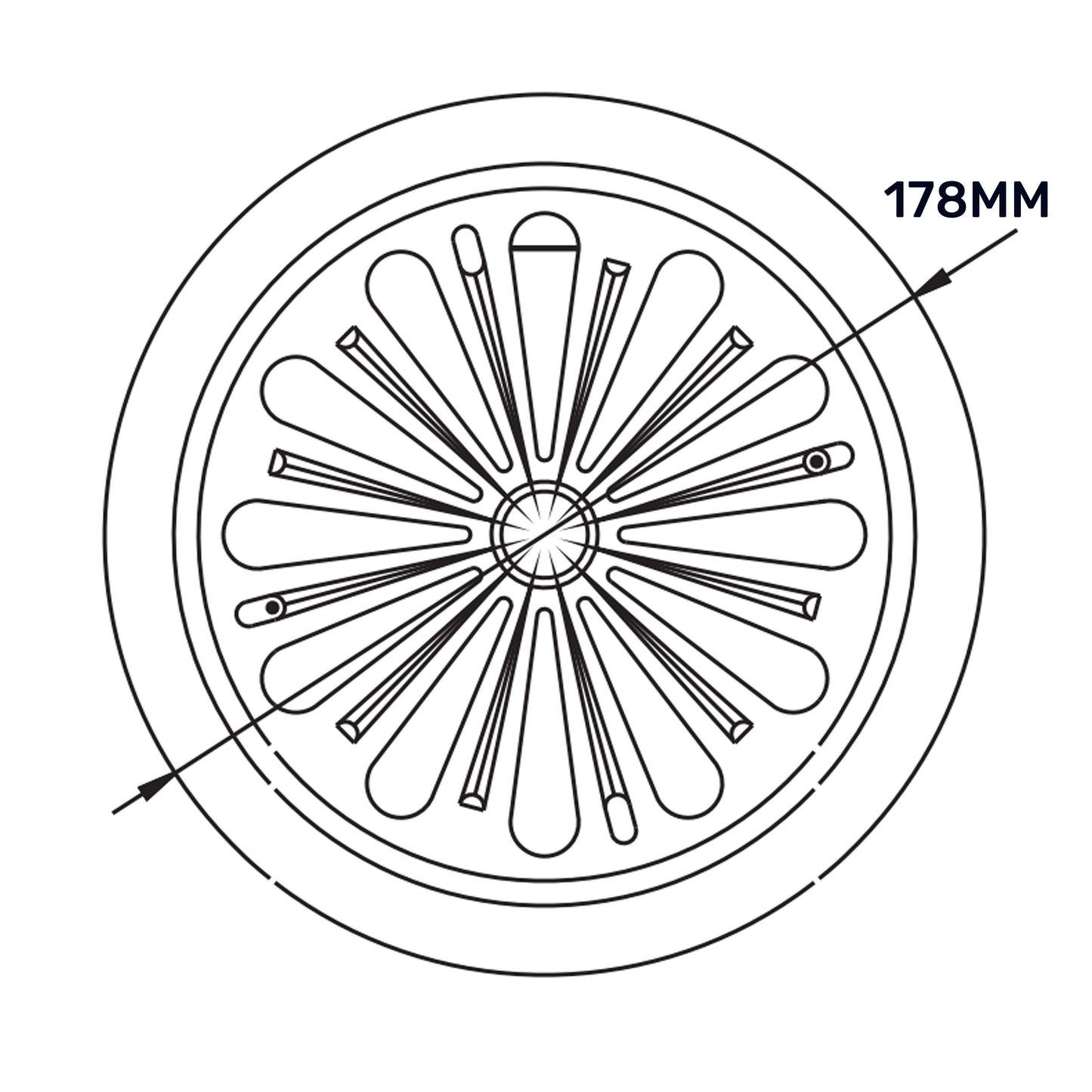 Adjustable Louvre Vent Round 80mm-160mm White