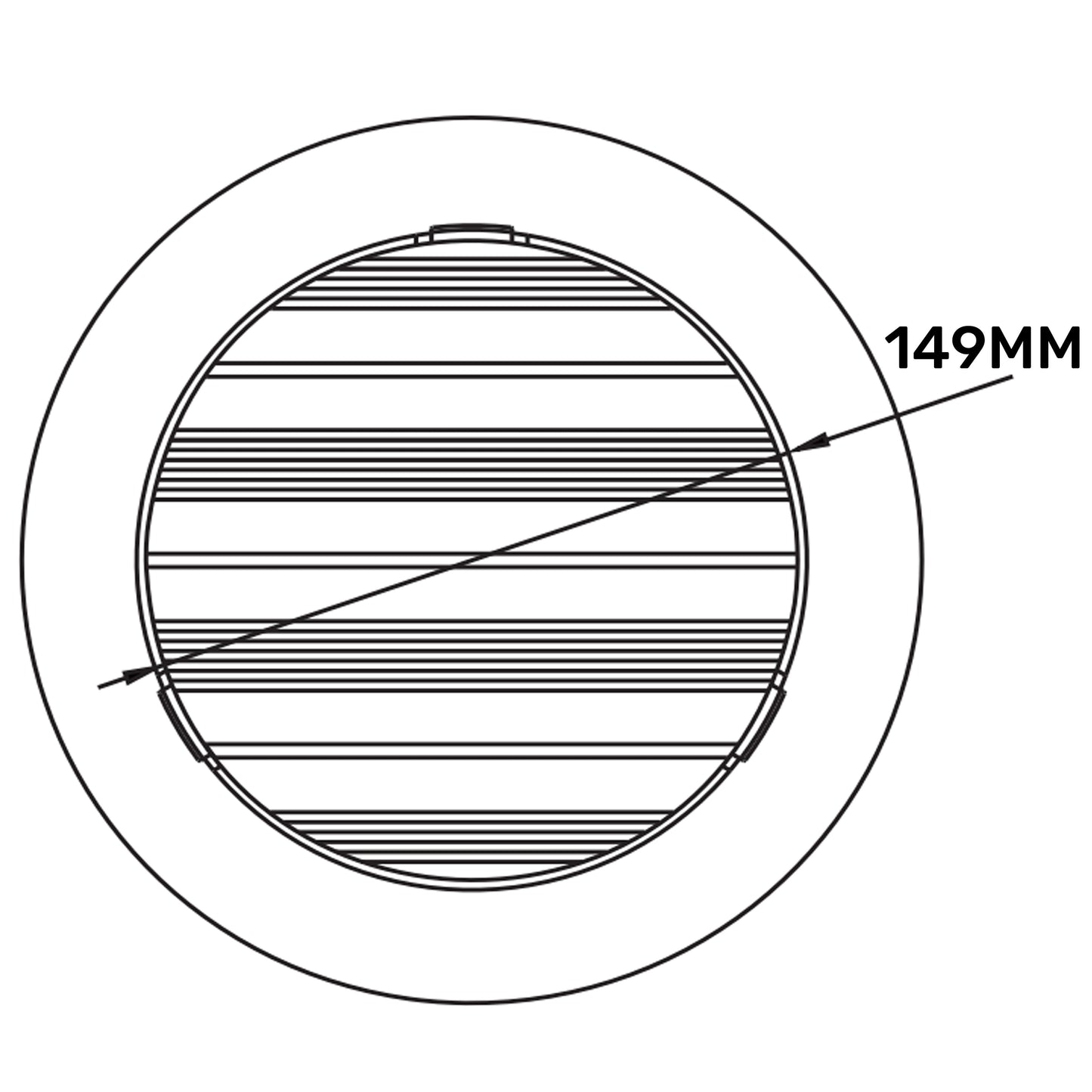 Louvre Vent Round Bella 150mm White DIY Tool Accessory Home and Garden Use