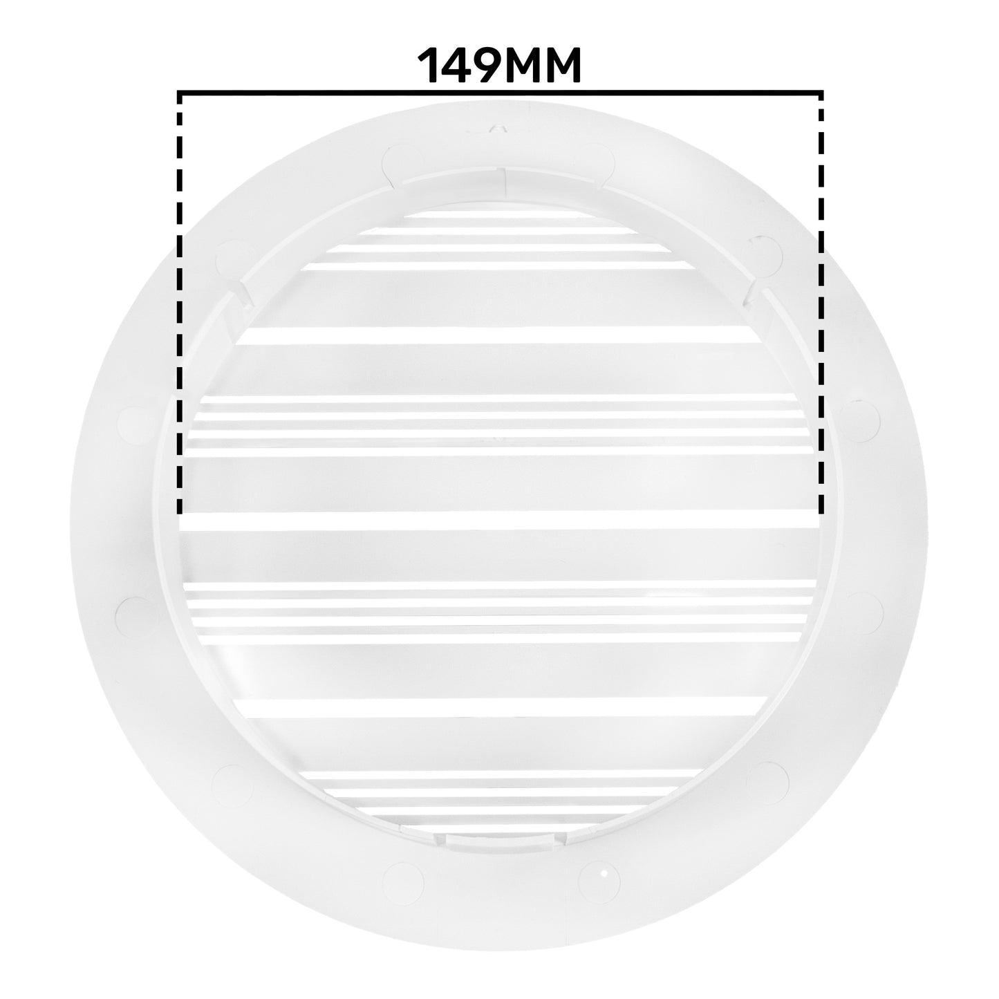 Louvre Vent Round Bella 150mm White DIY Tool Accessory Home and Garden Use