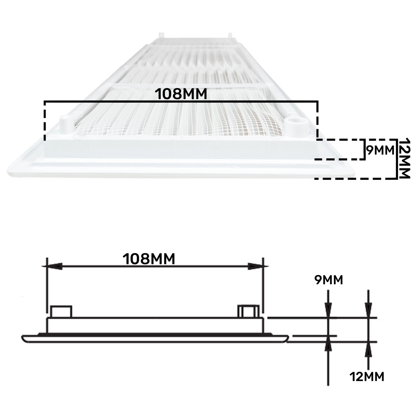 Louvre Vent D/430X110RW Classic 430mm X 110mm with Fly Screen Water Flow Control