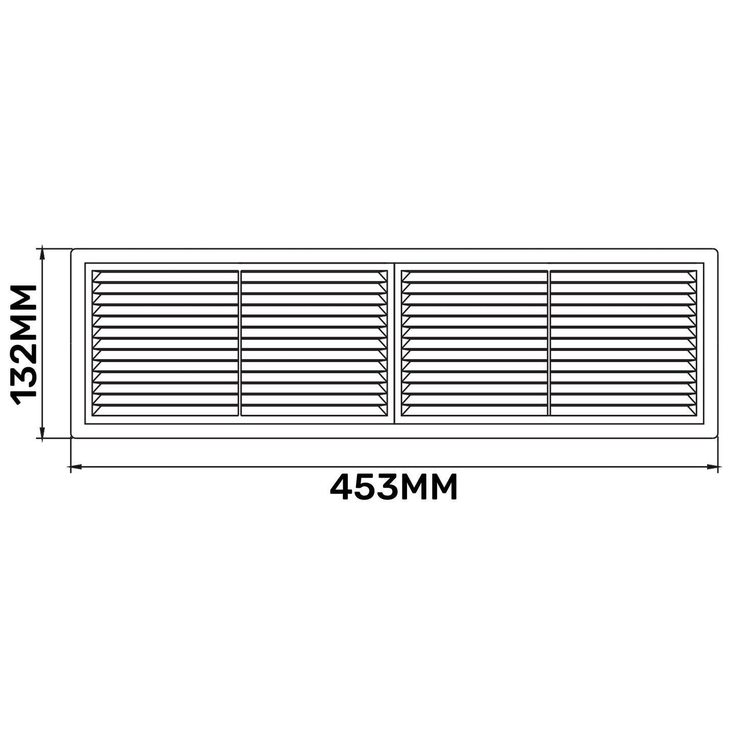 Louvre Vent D/430X110RW Classic 430mm X 110mm with Fly Screen Water Flow Control