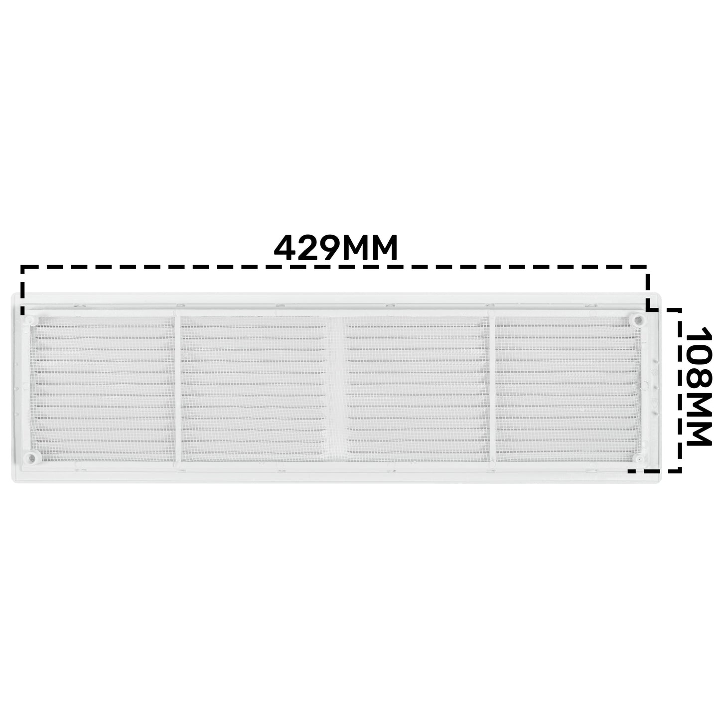 Louvre Vent D/430X110RW Classic 430mm X 110mm with Fly Screen Water Flow Control