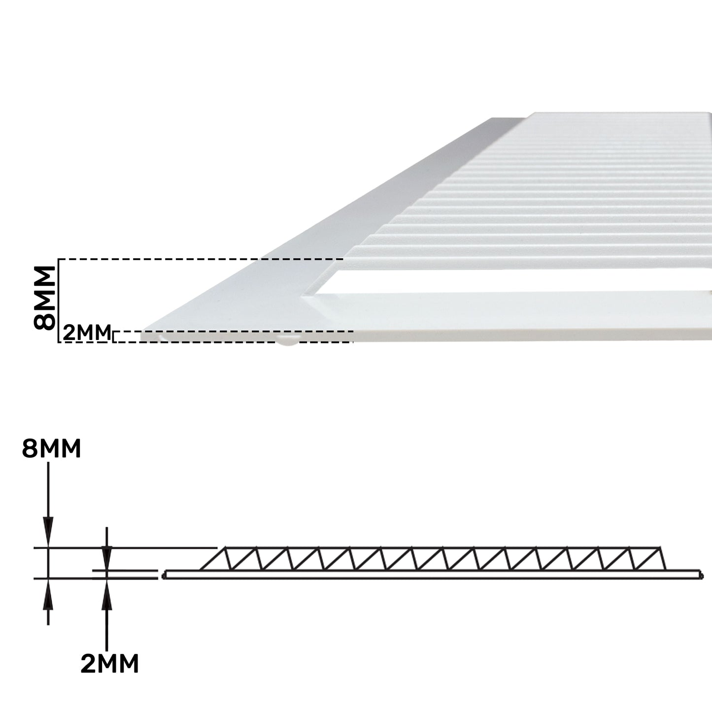 Louvre Vent D/195W 195mm X 195mm with Fly Screen for Home and Garden Use