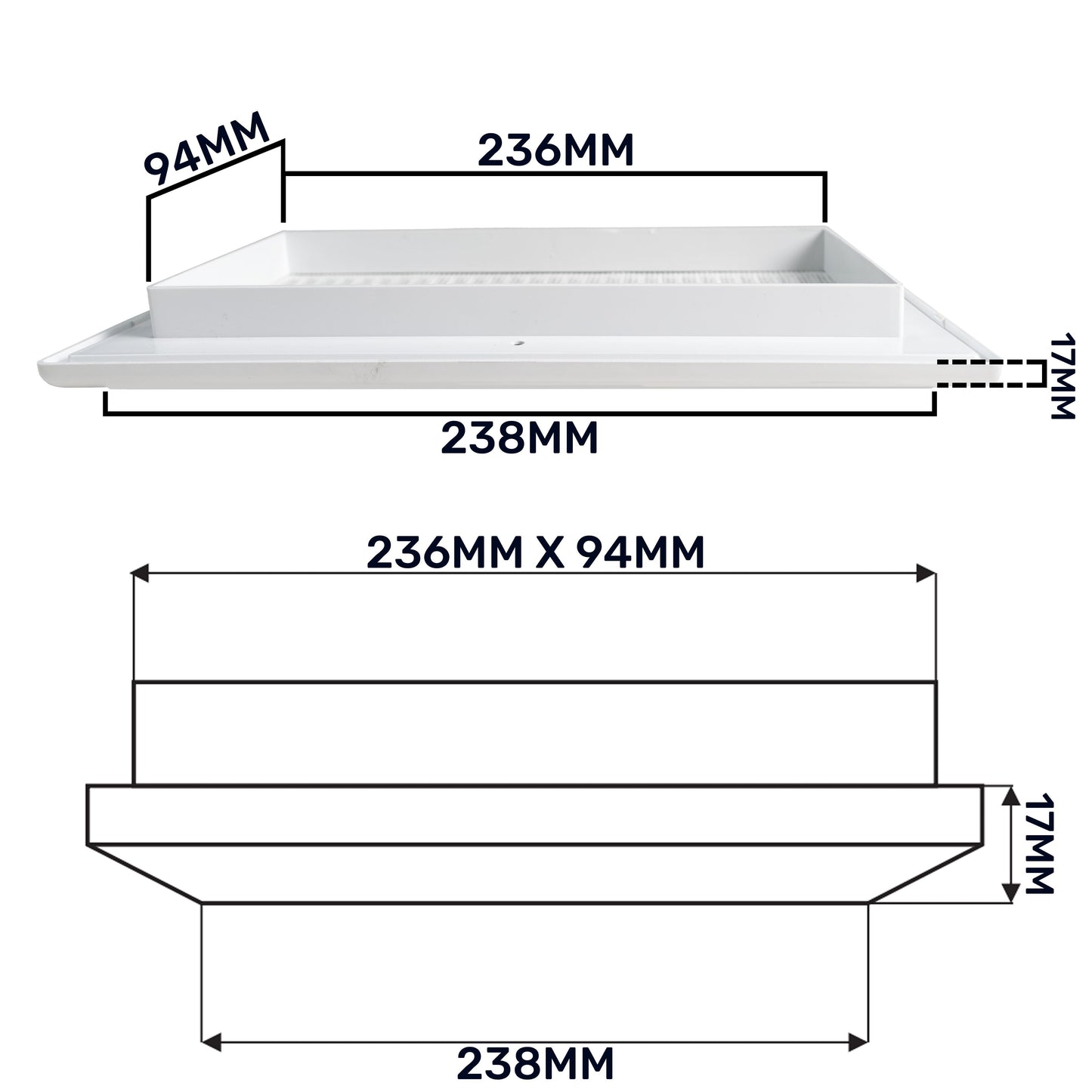 Louvre Vent Duo Smart 90/240 90mm X 240mm With Fly Mesh for Home and Garden Use