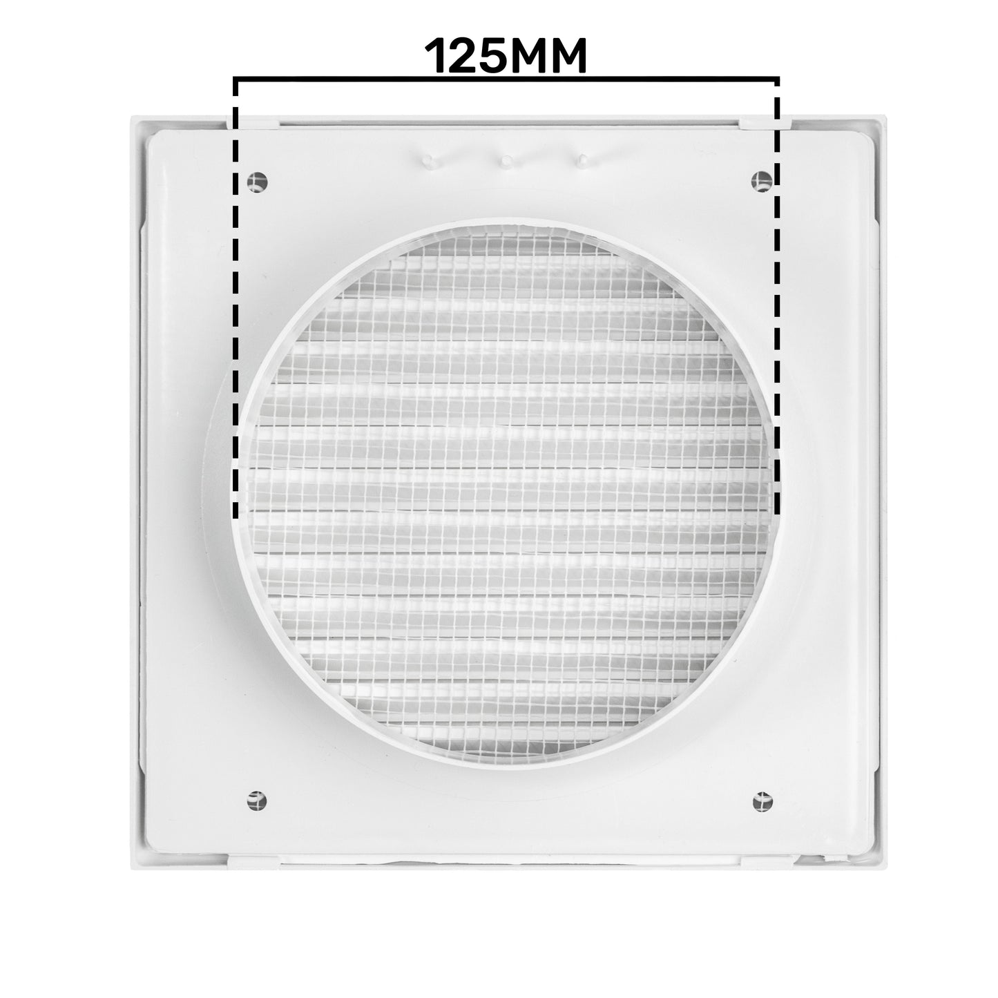 Louvre Vent White Duo Smart 135 fi 125mm With Fly Mesh for Home and Garden Use