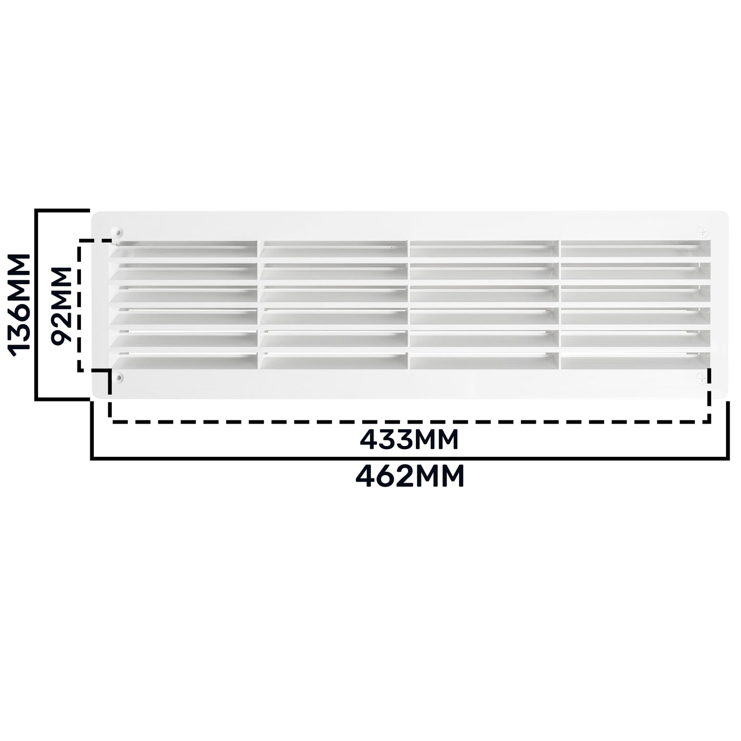 Door Louvre Vent KD 90mm-445mm DIY Tool Accessory Home and Garden Use