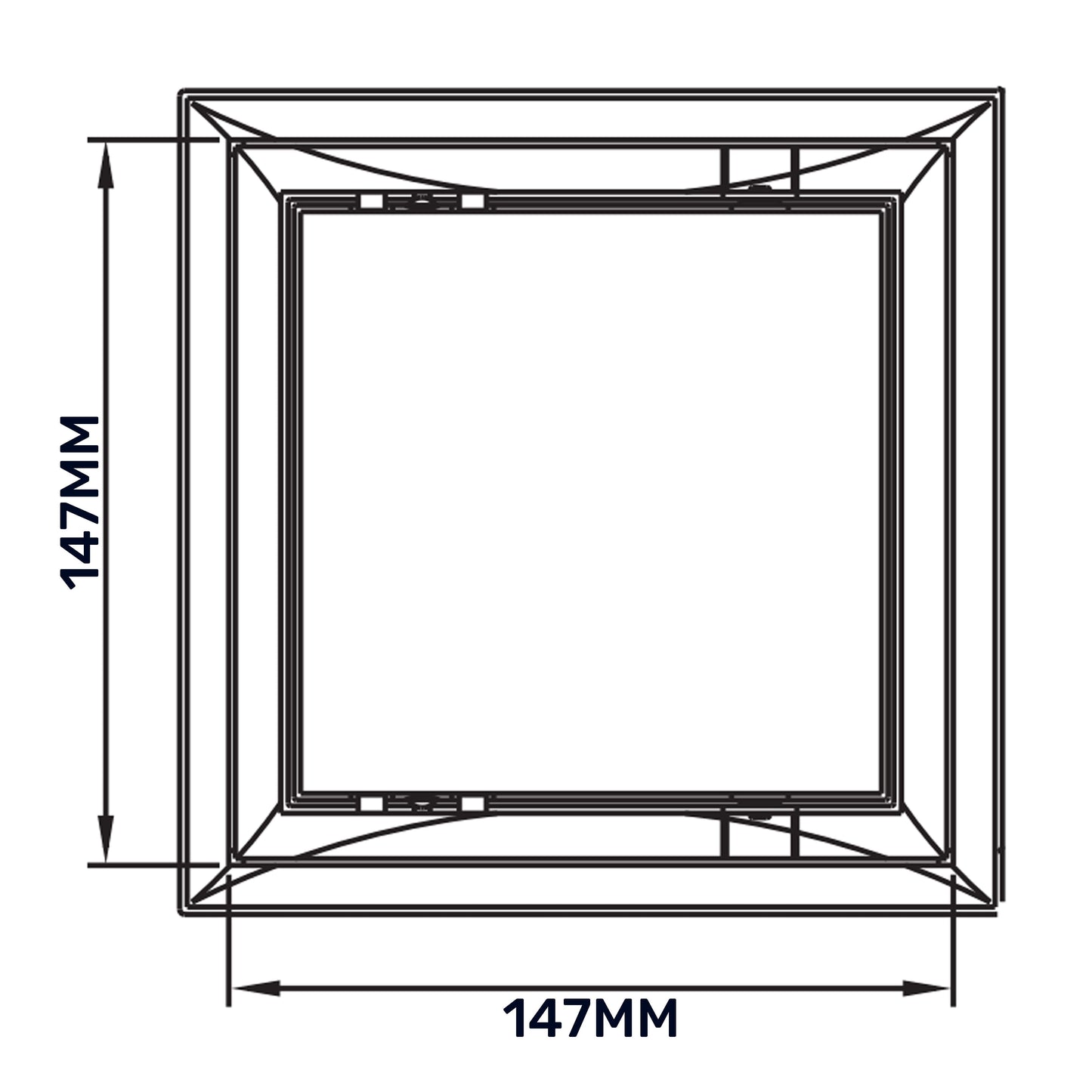 Access Panel Door PP, White 150mm x 150mm