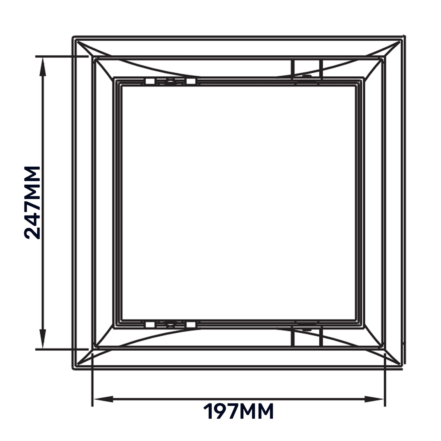 Access Panel Door PP, White 200mm x 250mm