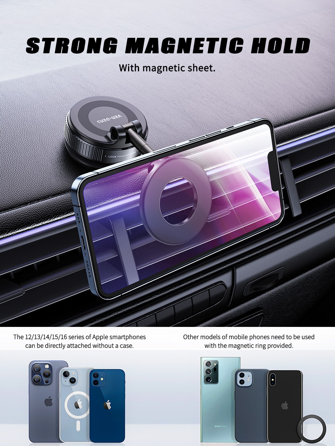MagLock 360° Premium Magnetic Car Holder VD-HD059