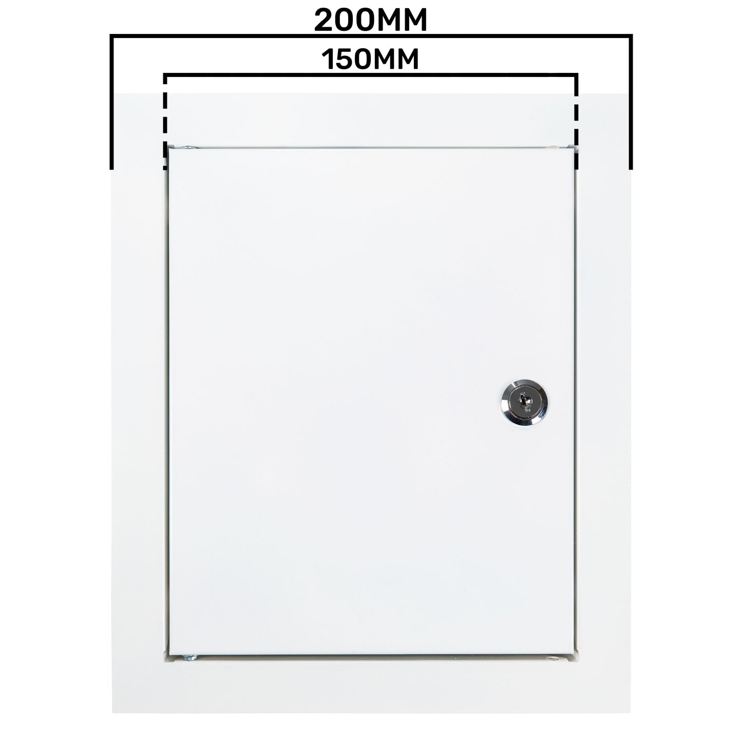 Access Panel Door Metal With Lock, White 150mm x 200mm for Home and Garden Use
