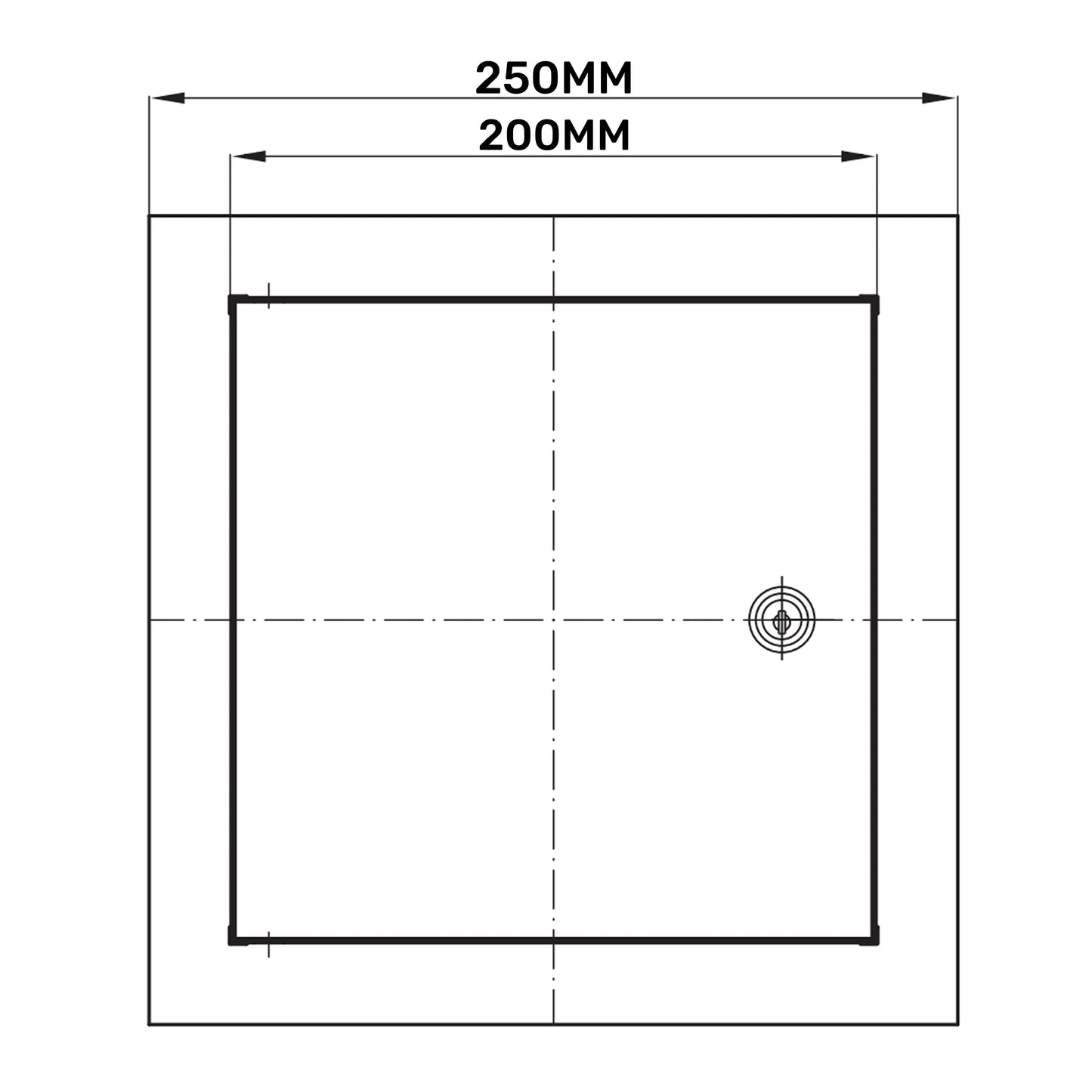 Access Panel Door Metal With Lock, White 200mm x 250mm