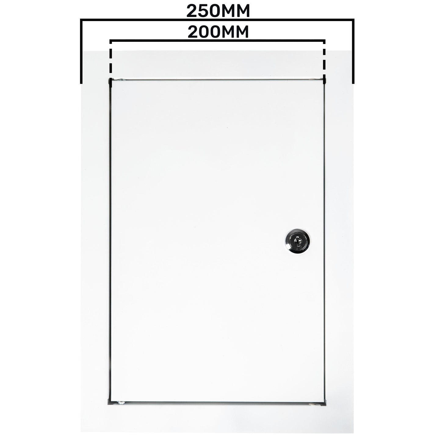 Access Panel Door Metal With Lock, White 200mm x 300mm