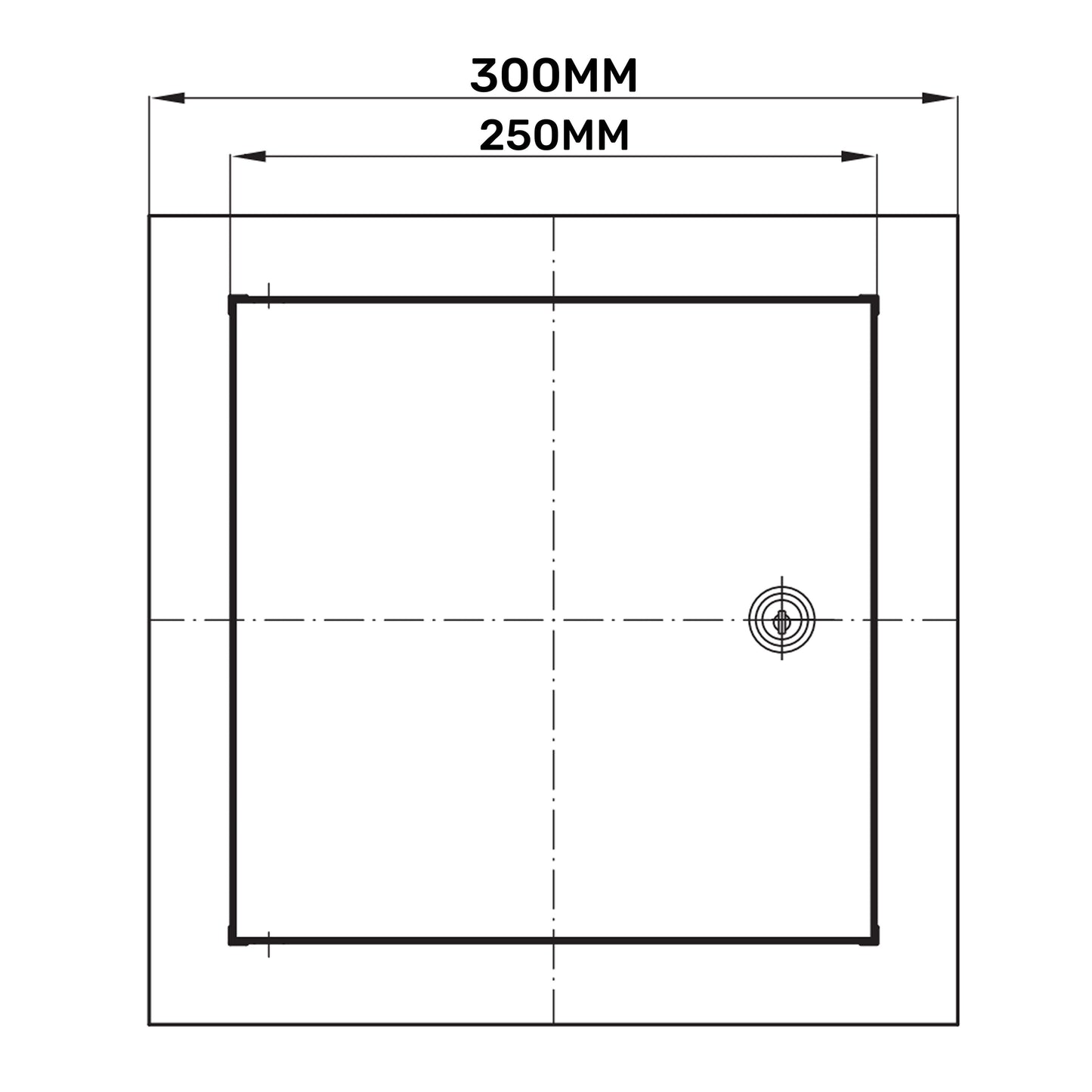 Access Panel Door Metal With Lock, White 250mm x 300mm
