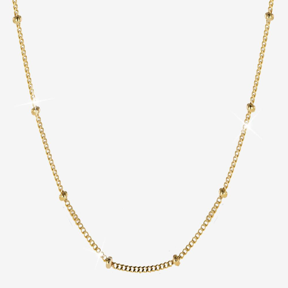 18ct Gold Vermeil On Silver Curb And Bead Chain