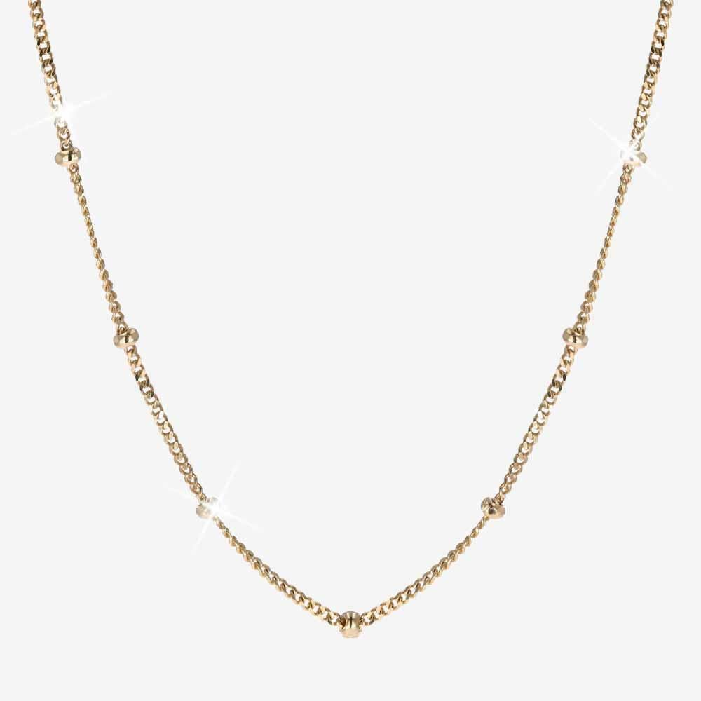 18ct Gold Vermeil On Silver Curb And Bead Chain