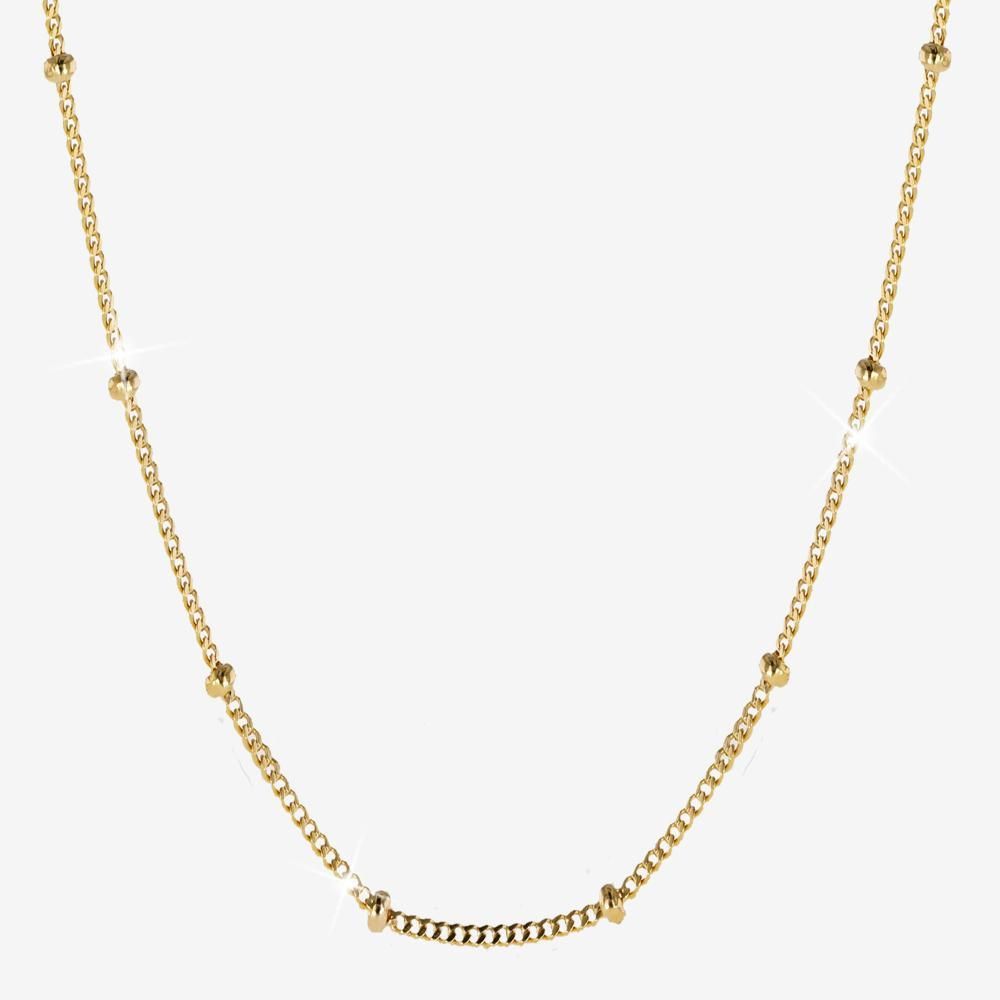 18ct Gold Vermeil On Silver Curb And Bead Chain