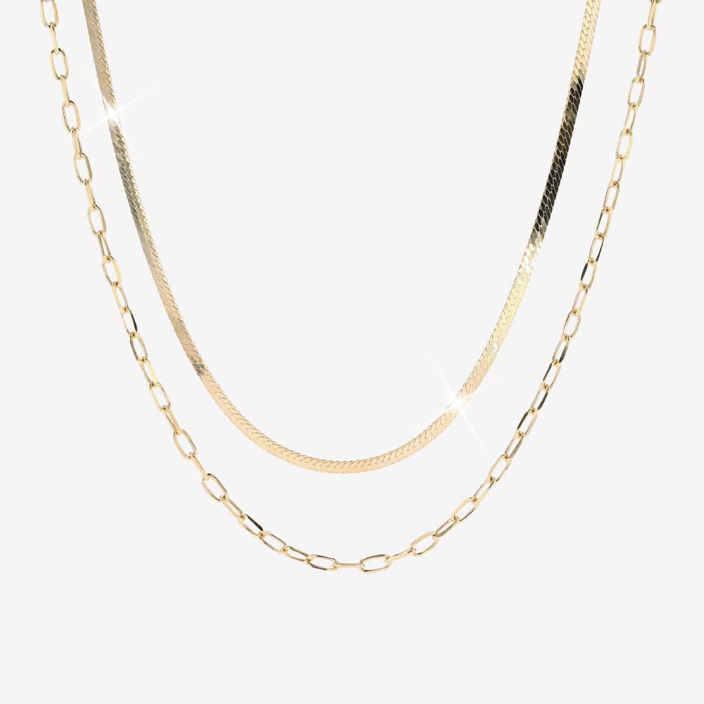 18ct Gold Vermeil On Silver 2 Strand Necklace