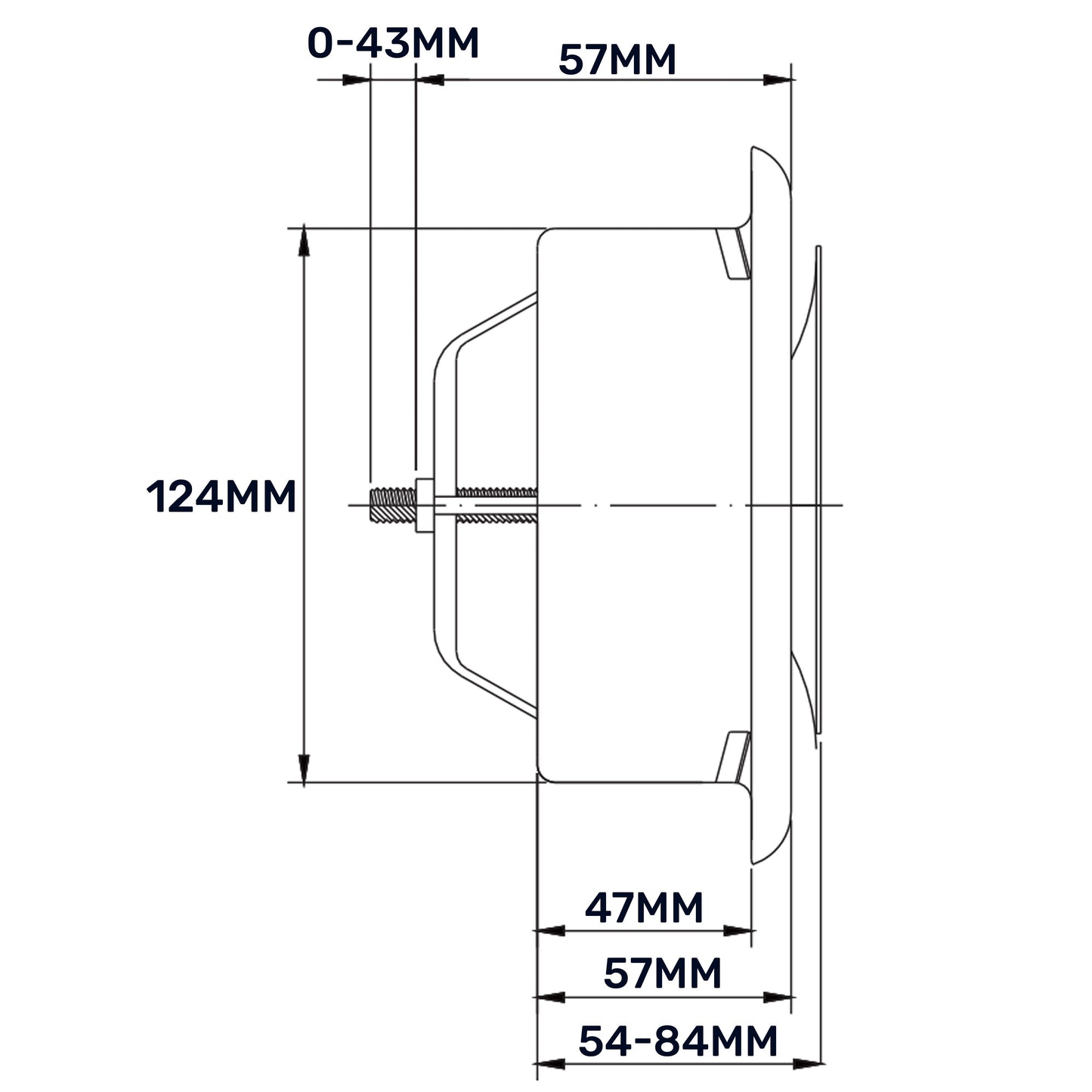 White Metal Extract Ceiling Valve 125mm - Anemostat SV for Home and Garden Use