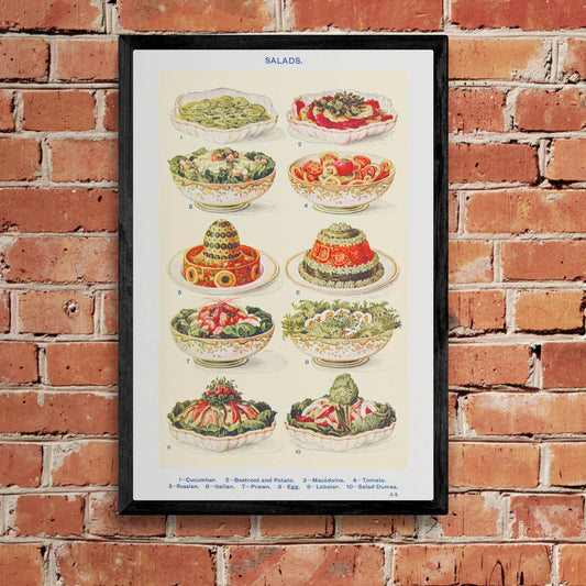 "Mrs Beeton's Salads" on Framed Prints, Canvas, Framed Canvas, Acrylic or Print-only