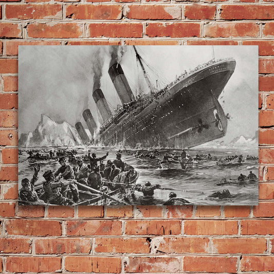 "Titanic Sinking" by Willy Stower on Framed Prints, Canvas, Framed Canvas, Acrylic or Print-only