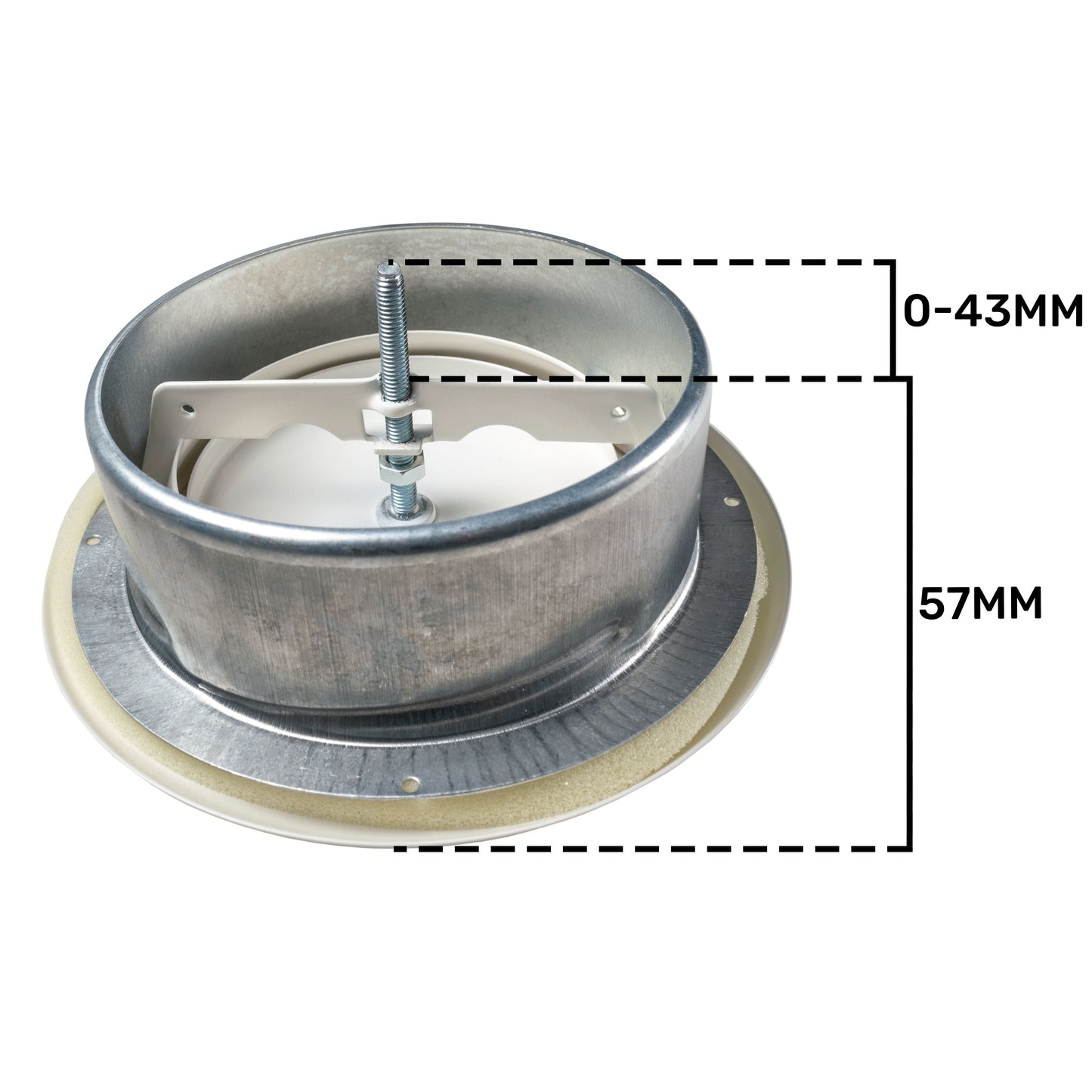White Metal Extract Ceiling Valve 125mm - Anemostat EV for Home and Garden Use