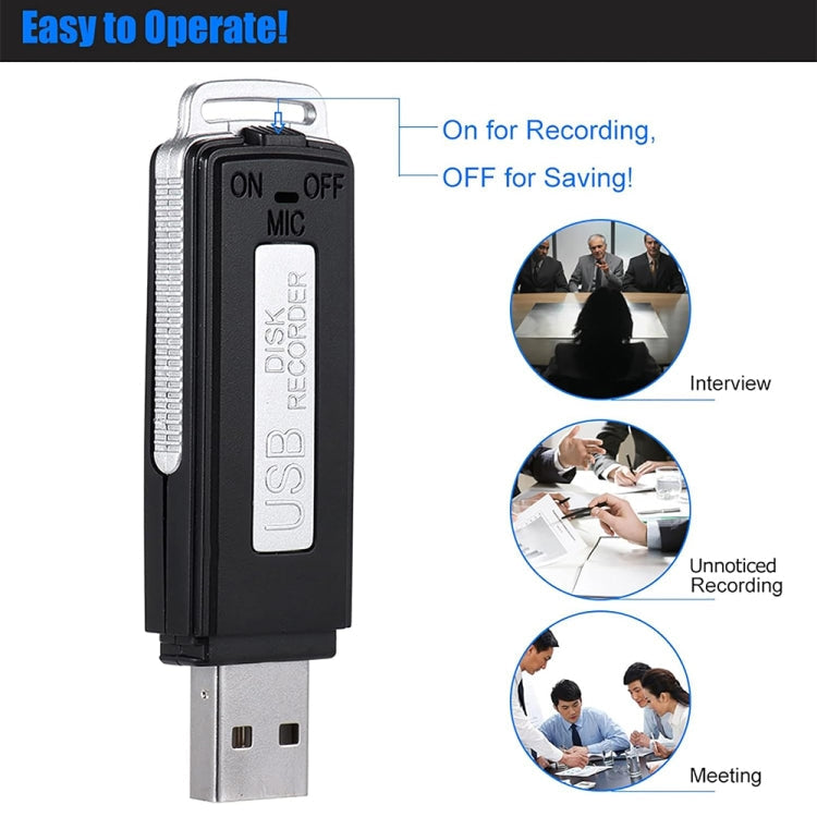 SK868 16GB Rechargeable Portable U-Disk Voice Recorder, 16GB