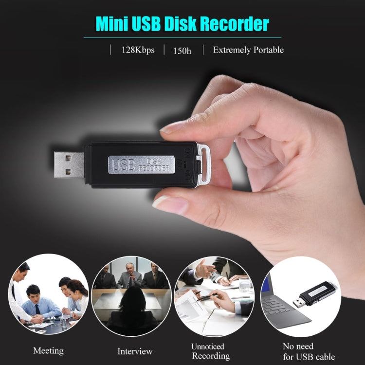 SK868 16GB Rechargeable Portable U-Disk Voice Recorder, 16GB