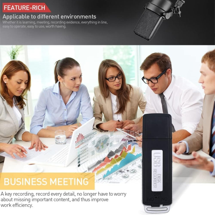 SK868 16GB Rechargeable Portable U-Disk Voice Recorder, 16GB
