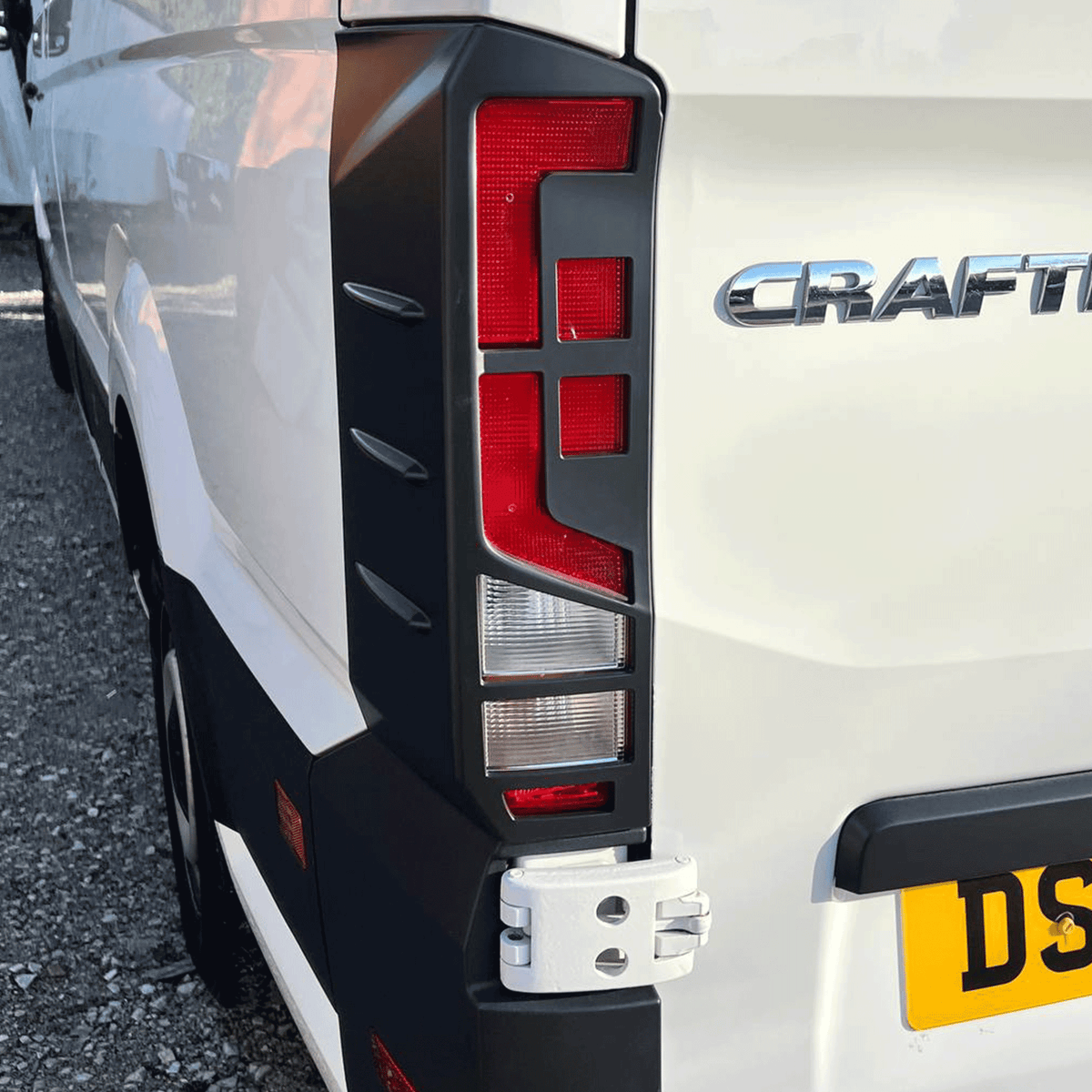 For MAN TGE Rear Light Guards Hammerite Ultimate Matte Black (2018-2025) | Tail Light Protectors | Van-X