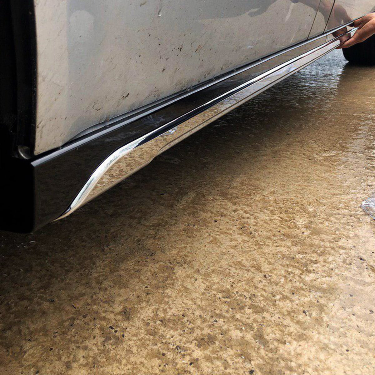 For VW T6 Transporter SWB Side Skirts Reflex Silver Plastic Painted and Ready to Fit