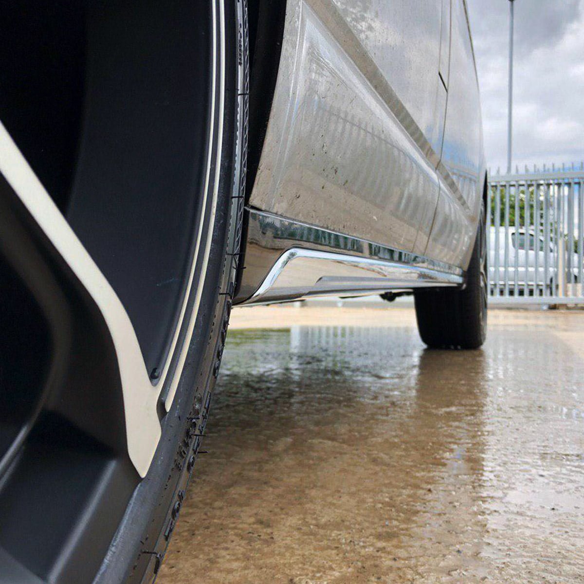 For VW T6 Transporter SWB Side Skirts Reflex Silver Plastic Painted and Ready to Fit