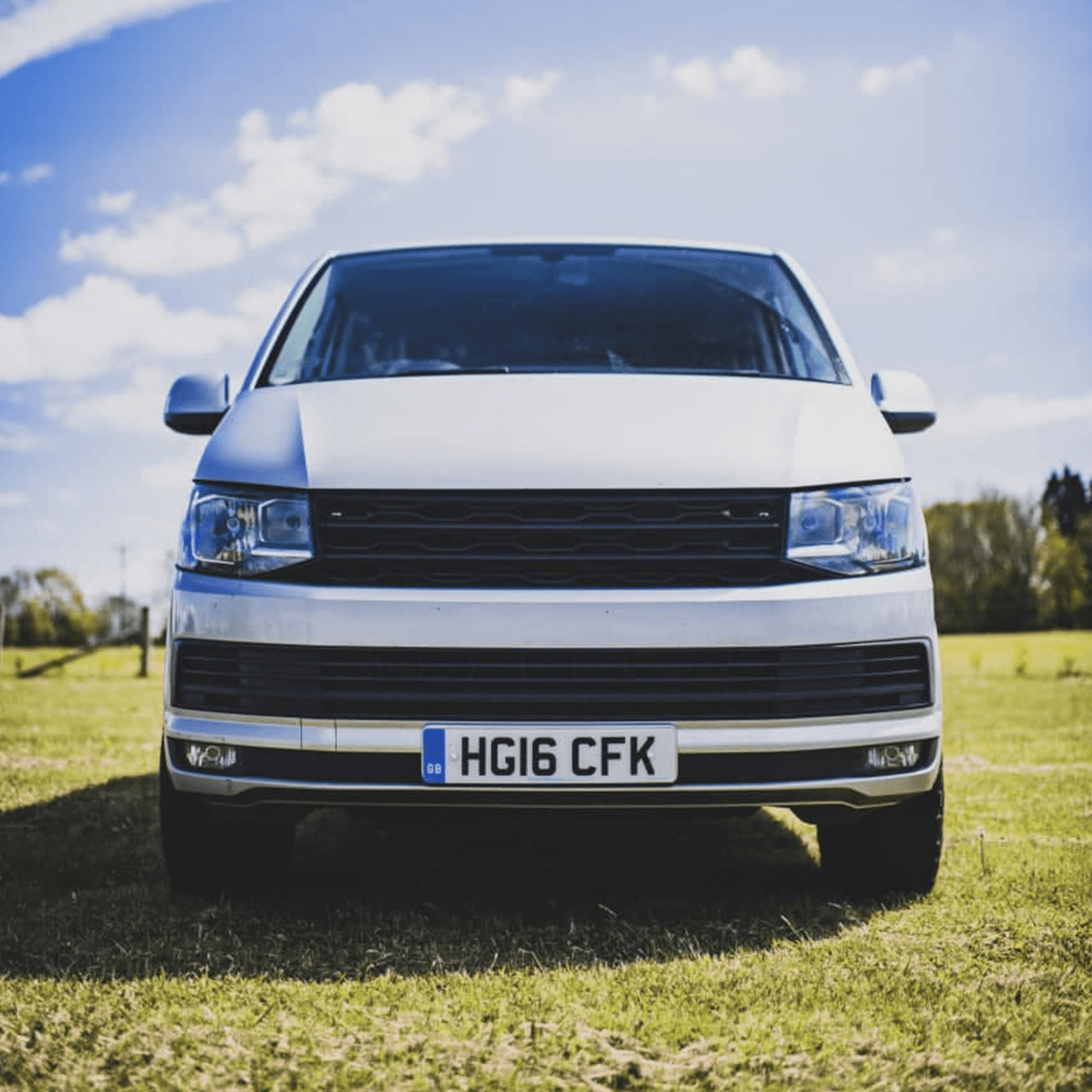 For VW T6 Front R-Line Badgeless Grille - Matte Black