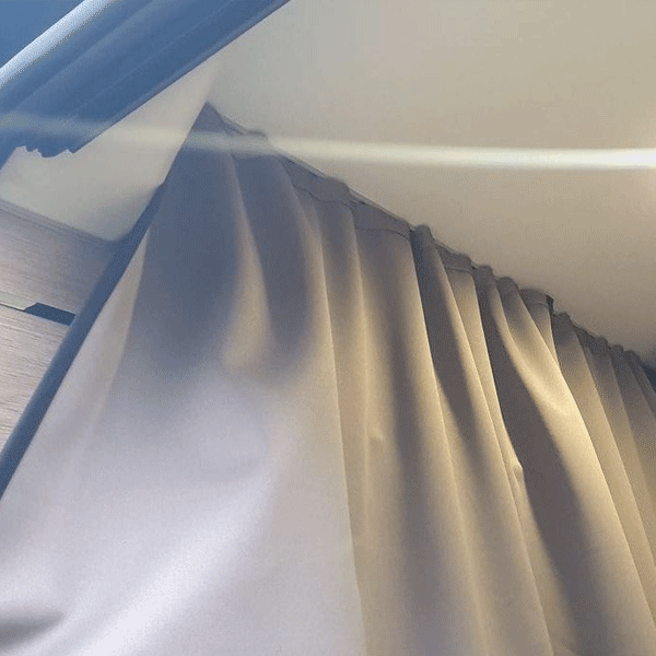 For Vauxhall Movano Campervan & Motorhome Maxi-Cab Divider Curtain with Rail – Premium Privacy