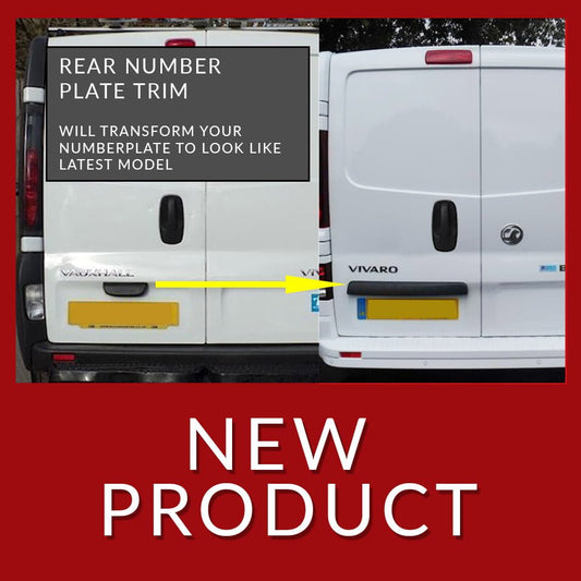 For Vauxhall Vivaro Barn Door Number Plate Trim – ABS Plastic | Van-X