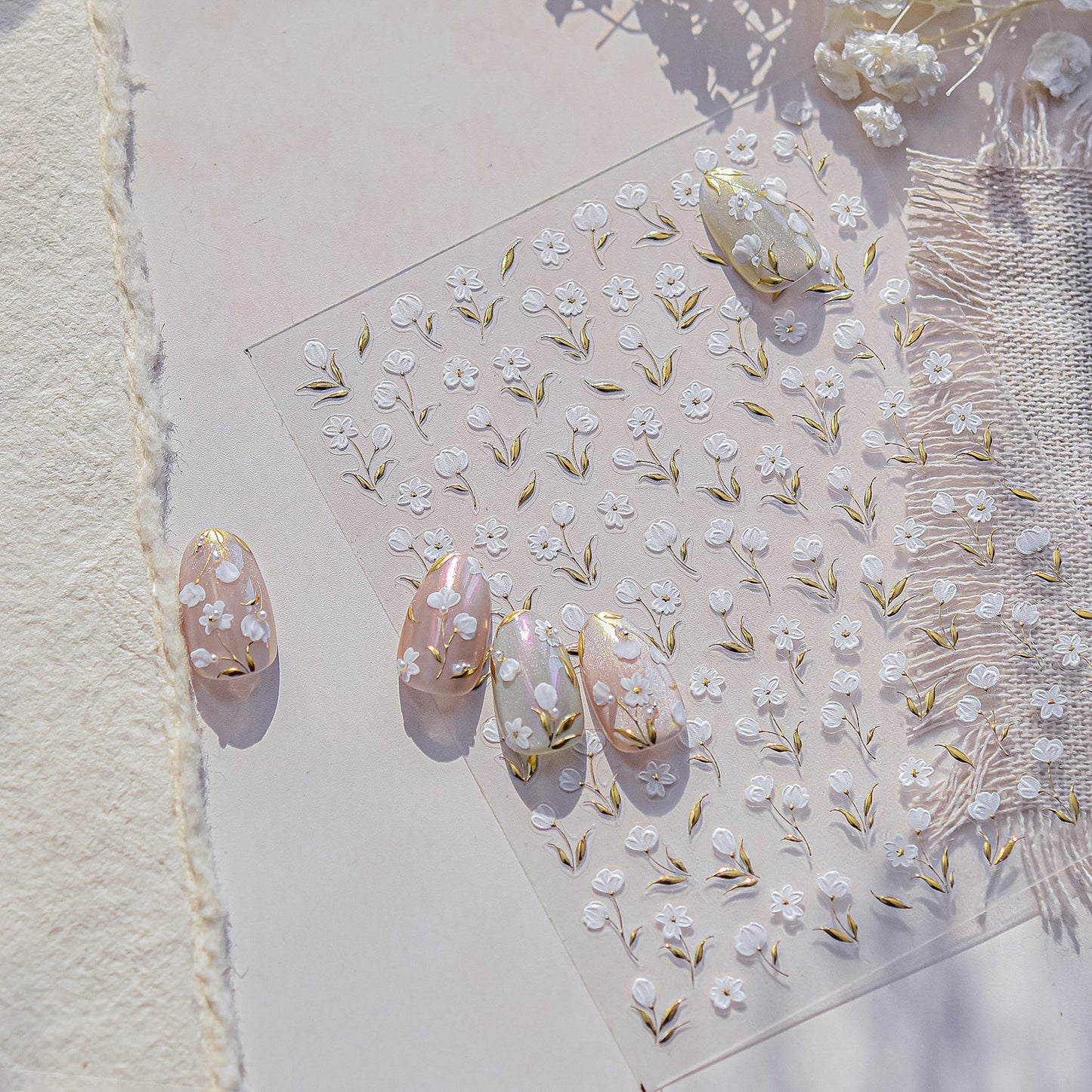 Hello Claws | White Blossom Nail Deco Sticker