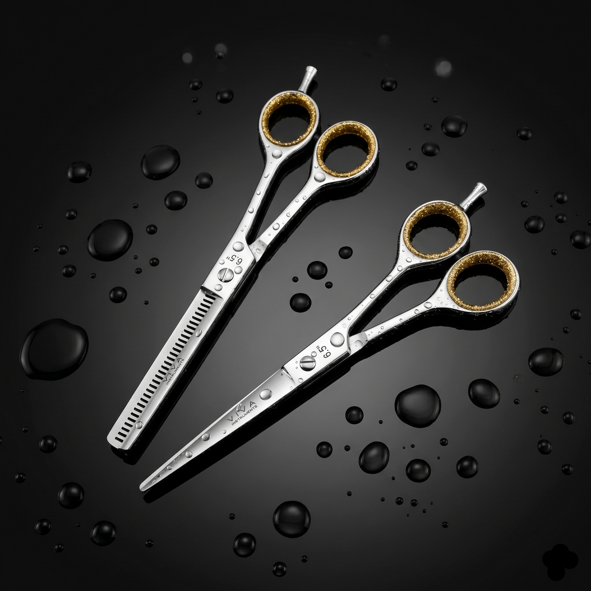 Haircut & Thinning Scissors Set - Silver 6.5 Inch